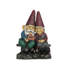 Statue couple de nain de jardin assis sur un banc
