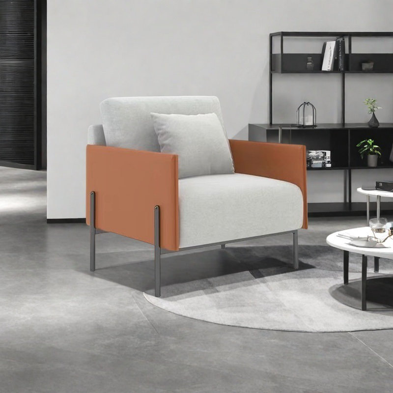 Lina, Orange / blanc cassé