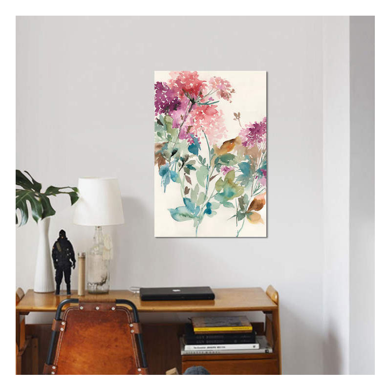 « doux hortensia ii », reproduction sur toile, H 26 po x l 18 po x P 1,5 po