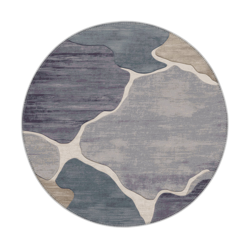 Watercolor Gray Indoor and Outdoor Area Rug, Rectangle 5' x 7'