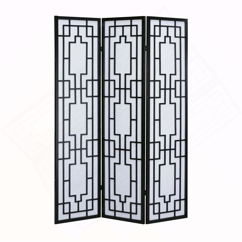 Sudoku 3 Panel Room Divider Screen, Black
