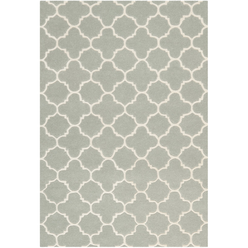Geometric Wool Hand Woven Area Rug, Rectangle 122 x 183cm