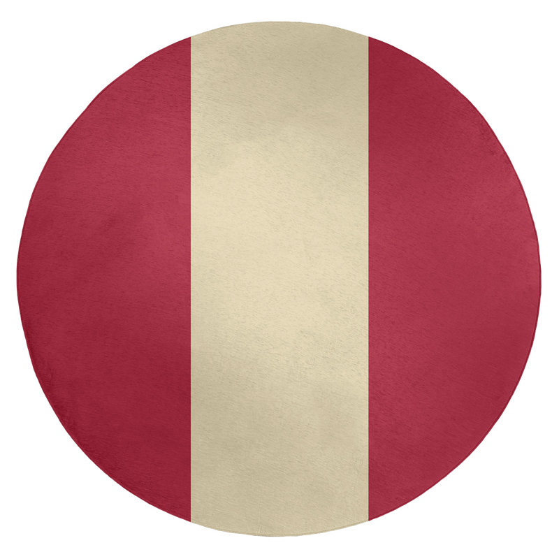 Chenille Striped Indoor Rug, Round 5'