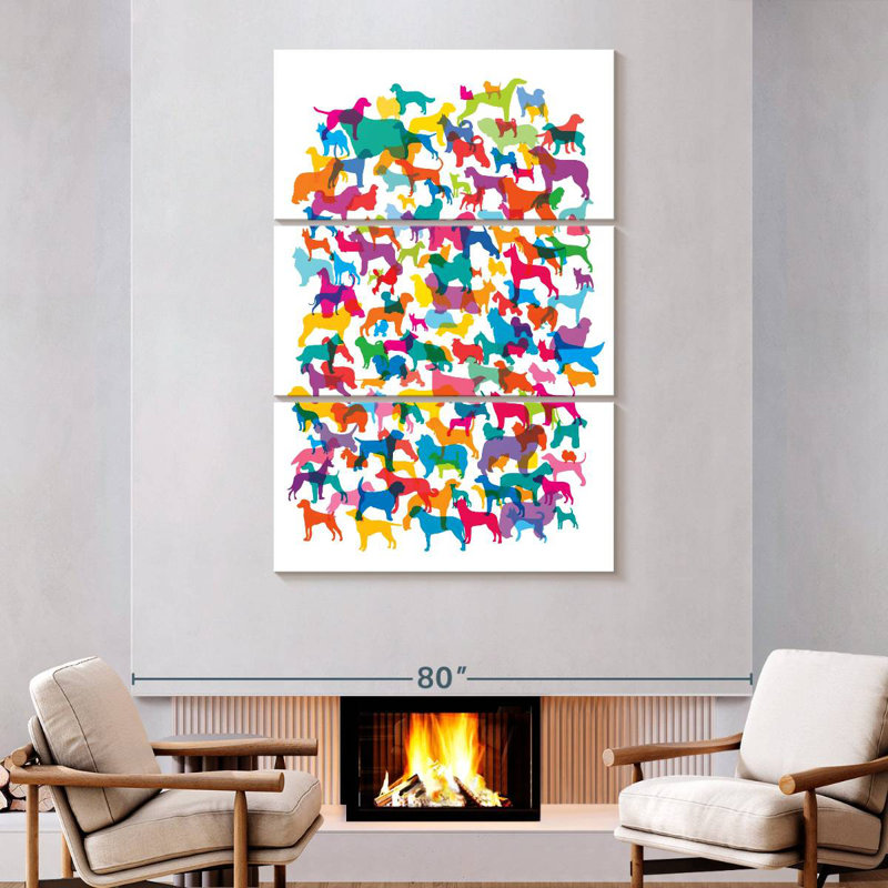 Brampt Dogs I, 74" H x 48" W