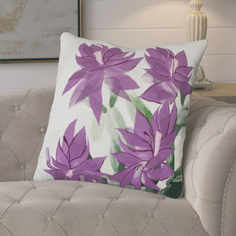 Holiday Essence Floral Reversible Throw Pillow, Purple, 26" H x 26" W
