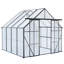Base surélevée en polycarbonate à double porte de 8 pi x 8 pi et serres en aluminium robuste-115824197