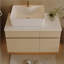 Petit meuble-lavabo flottant simple avec lavabo (robinet non inclus)
