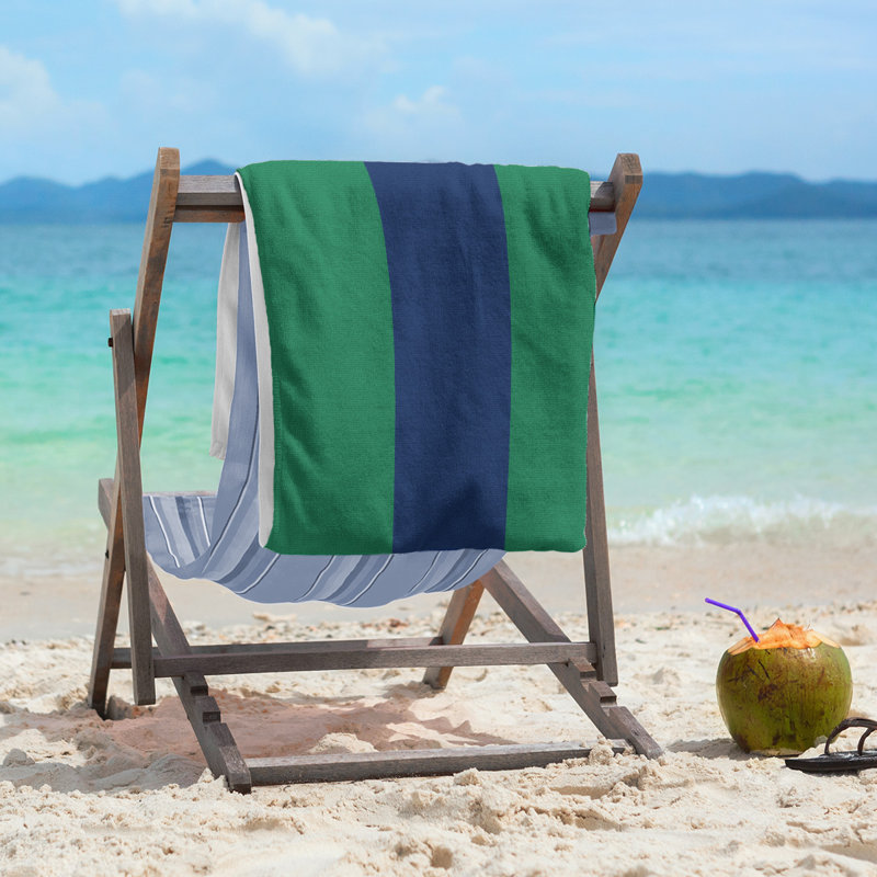 Vancouver Lightweight Beach Towel, Green/Blue/Green, Microfiber