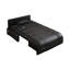 Canapé-lit modulaire en similicuir noir avec rangement et ports de chargement USB intégrés-1302215400