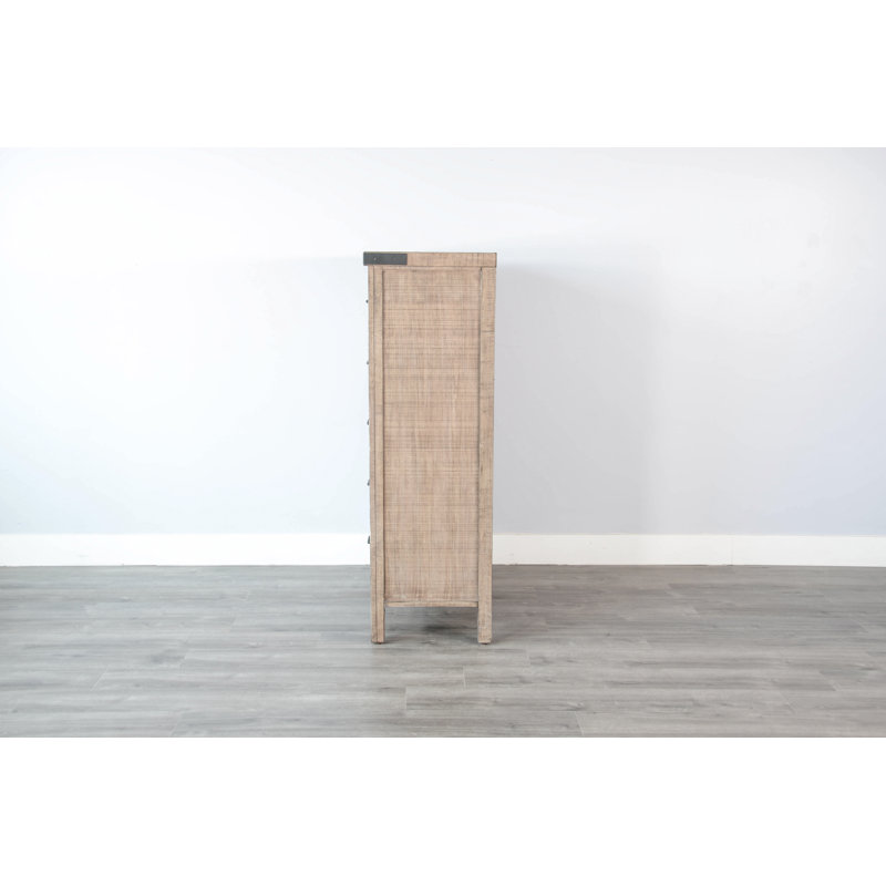 Commode en bois massif 5 tiroirs Marica