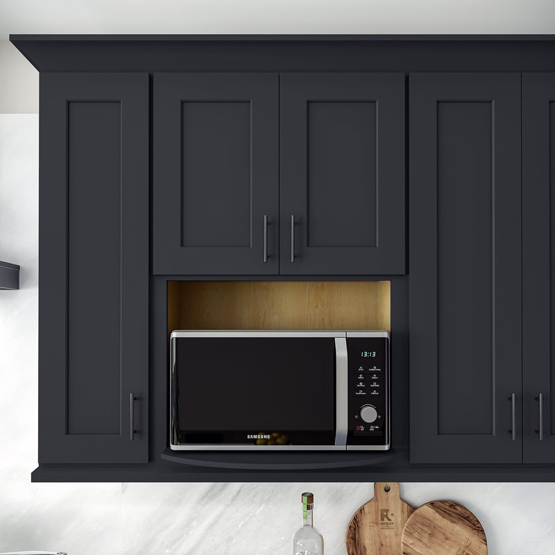 Armoire murale à micro-ondes, Noir Shaker, H 42 po x l 27 po x P 17 po