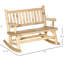 2 chaises berçantes en bois avec accents de bûches - et relaxant pour le plaisir de la cour