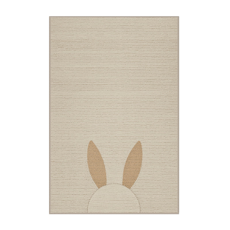 Soft Plush Esquibel Easter Modern & Contemporary Abstract Area Rug in Beige – Beige Binding, 5x8