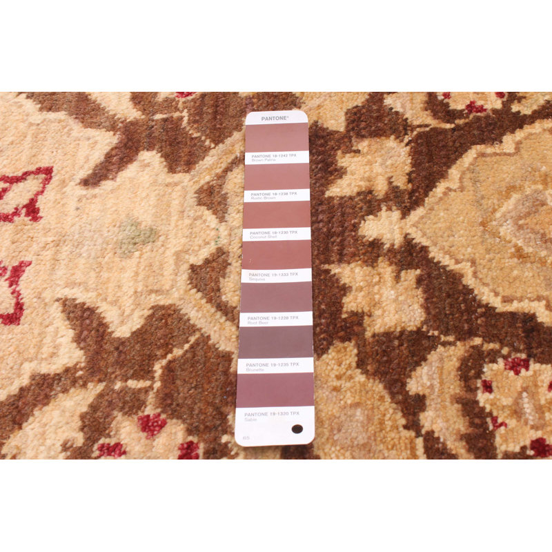 Tapis brun foncé Peshawar Oushak 2 pi 7 po x 10 pi 5 po