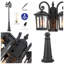Lampadaire d'extérieur noir à 3 lumières à intensité variable résistant aux UV H 76,25 "Omaha (double)