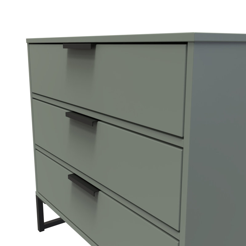 Bibek 76cm W 3 - Drawer Chest of Drawers, Reed Green