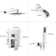 Single-Handle 3-Spray Square High Pressure Tub And Shower Faucet In Chrome (Valve Included)