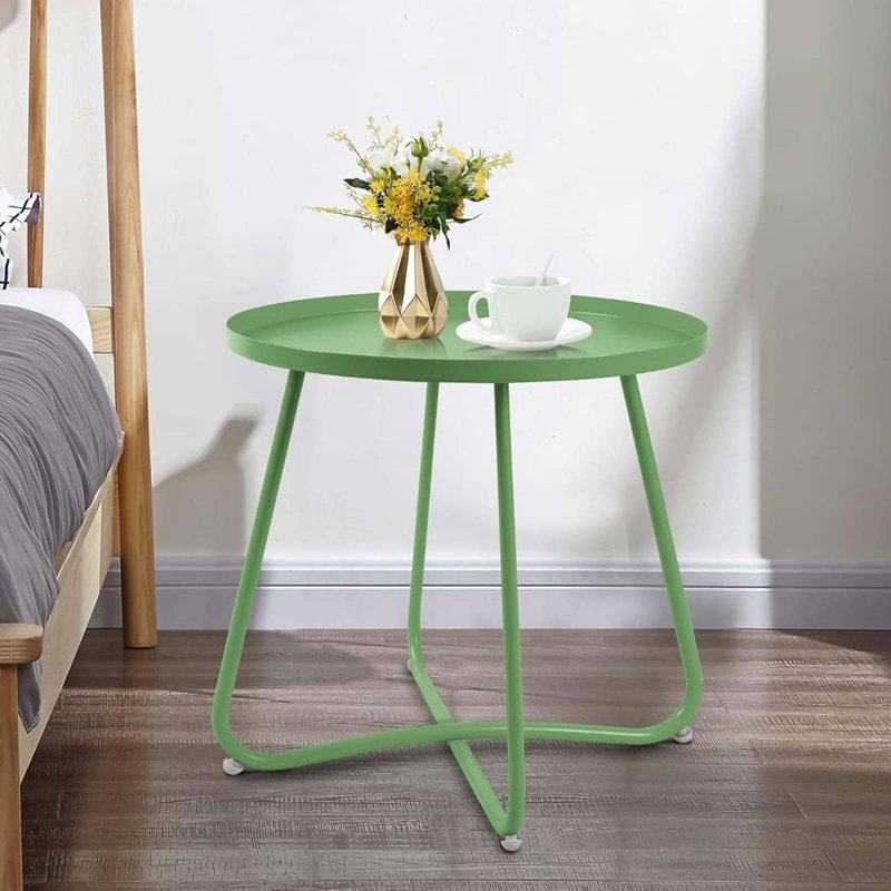 Tables d'appoint rondes en métal, Vert