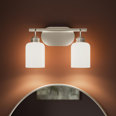 Reines 2-Light Bath Vanity with Opal Glass Shades