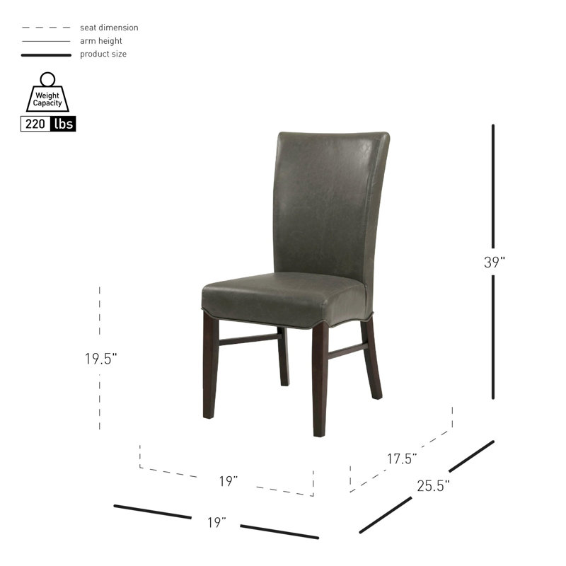 Liliana 19.5'' H Upholstered Dining Parsons Chair, Vintage Gray