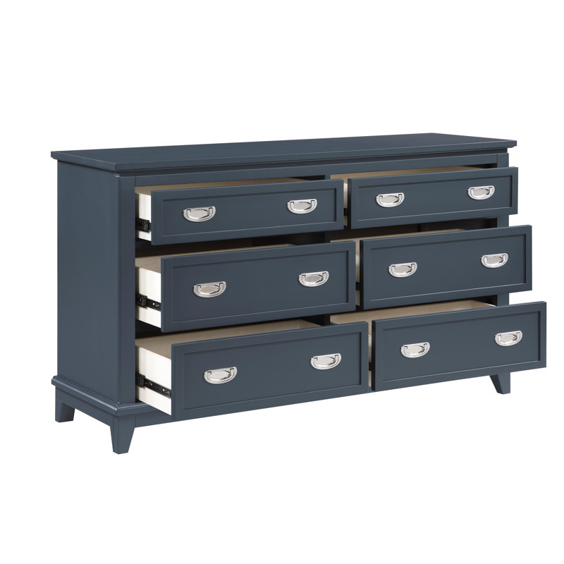 Beckett 54.5" Modern 5-Drawer Dresser, Blue