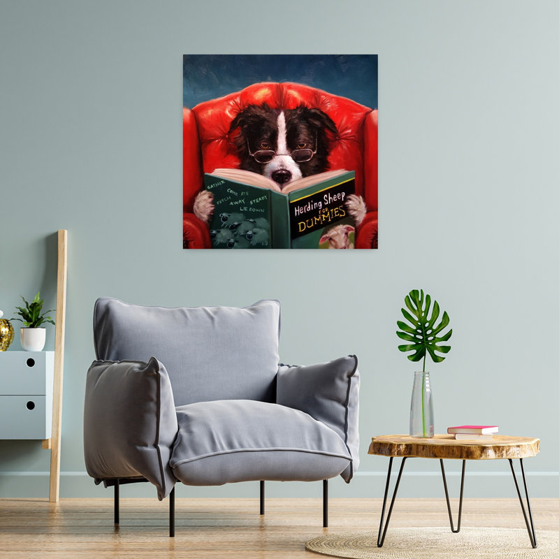 Herding Sheep Contemporary Dog, art urbain, H 24 po x l 24 po