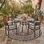 Chaises de patio d'extérieur en aluminium fixes avec coussins Sunbrella (ensemble de 4), chaises bistro noires résistantes aux intempéries Ember