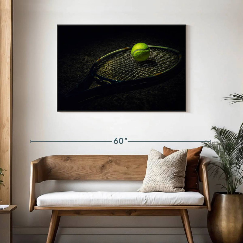 Tennis contemporain, Cadre flottant noir, 43 po x 29 po
