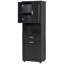 Haute armoire de salle de bain noire avec panier à linge inclinable et rangement supérieur | Idée de cadeau-1750441541