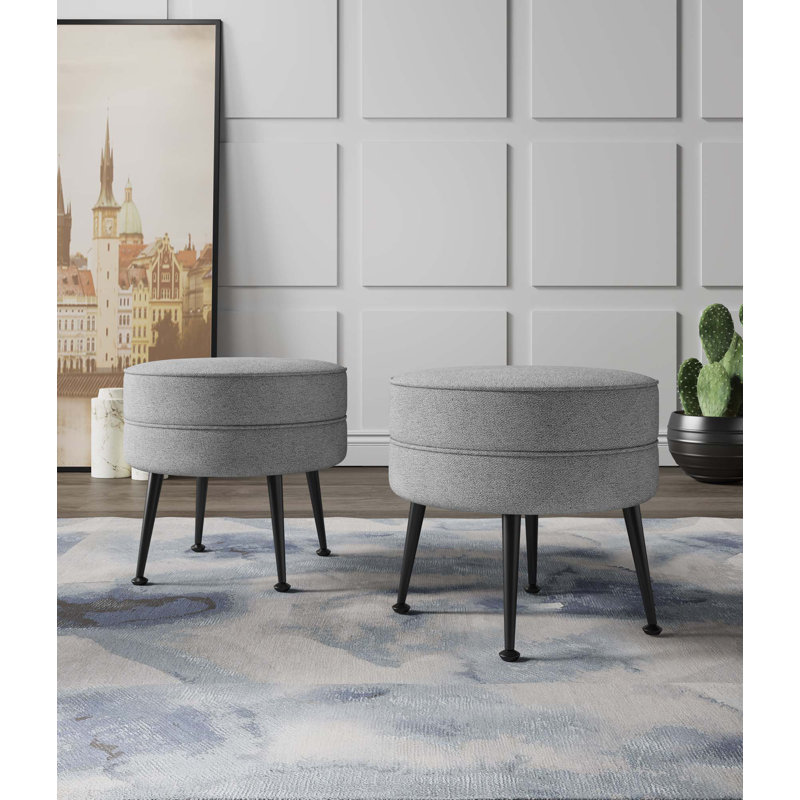 Repose-pieds Bailey Mid-Century, Gris, Noir