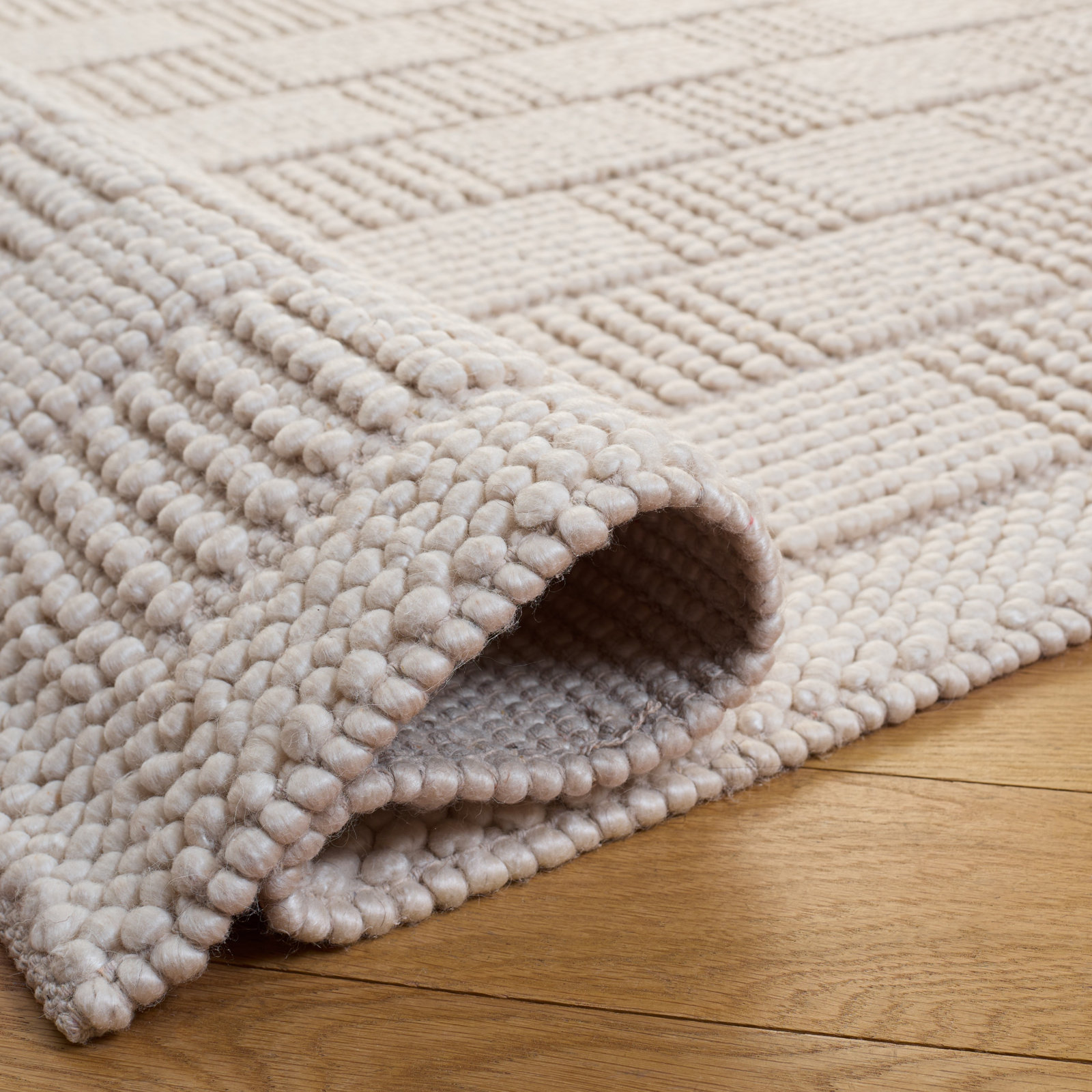 Natura Hand Woven Wool; Cotton; Recycled P.E.T Solid Color Indoor Rug, Rectangle 5' x 8'