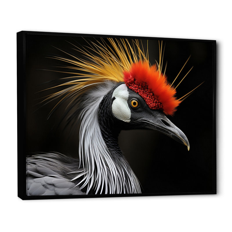 Cranes d'Afrique, beauté I, H 16 po x l 32 po x P 1 po, Cadre flottant noir
