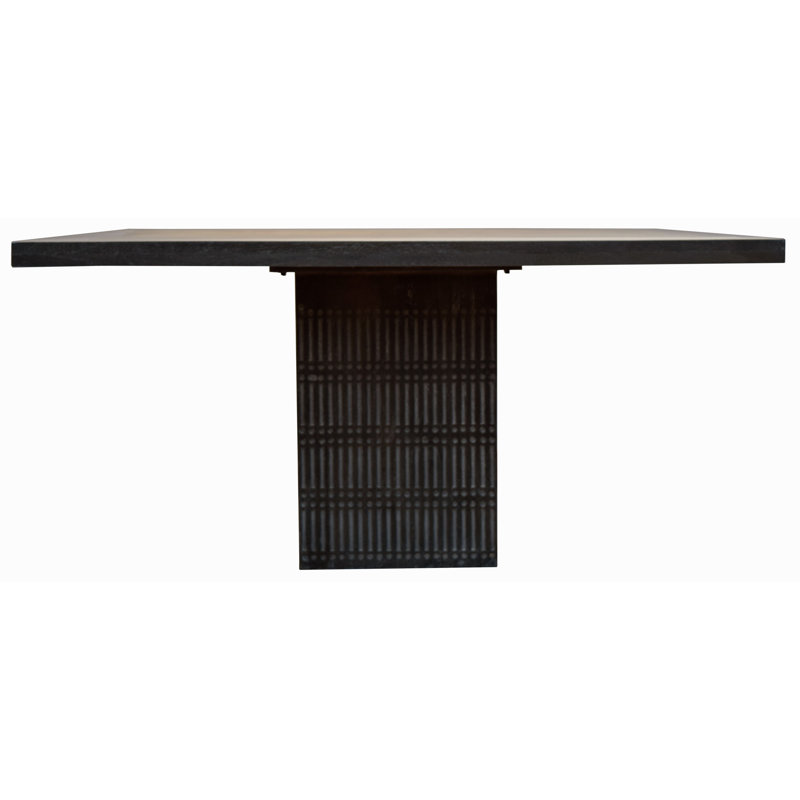 60" Brown Square Solid Wood Dining Table