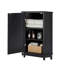 Armoire de salle de bain noire en coin avec tablette réglable