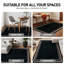 Tapis de sol en polyester noir à bordure encadrée, lavable à la machine et à dos antidérapant.-1159805290