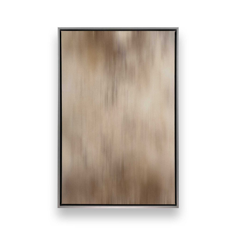 Impression sur toile Cosmic Latte I dans un cadre doré, 36 po x 24 po, Cadre flottant en chrome poli