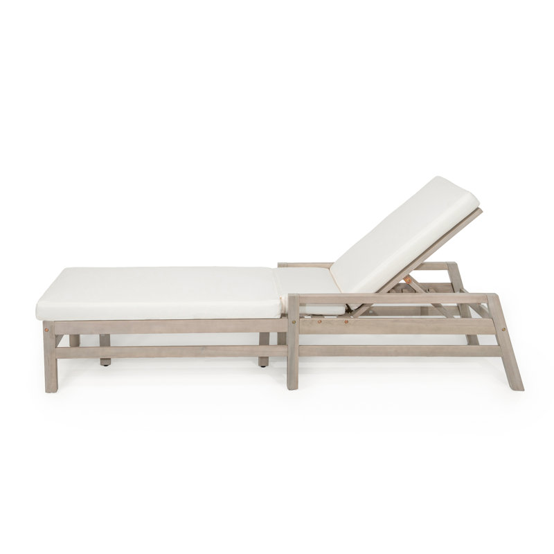 Chaise longue d'extérieur réglable à 5 positions, Gris