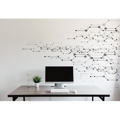Circuit Board Wall Decal, Technology Vinyl Wall Art Decals, Company Name Decal, Office Decor, Business Wall Decal, Wall Art Office 155LU