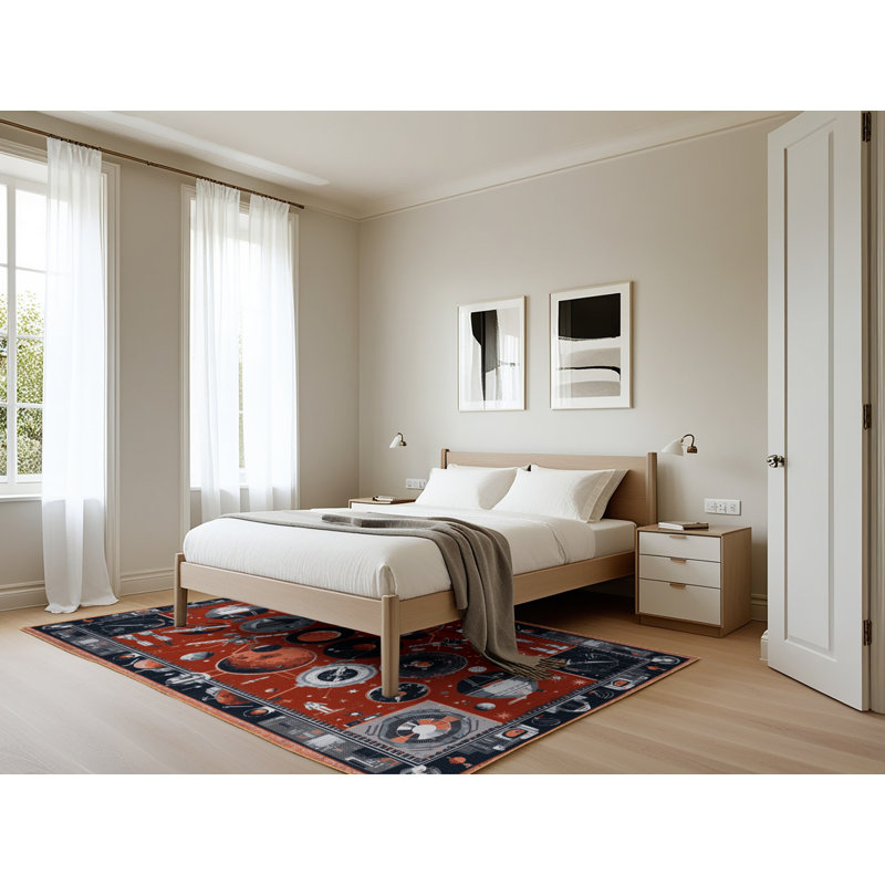 Tapis brun lavable à la machine, Rectangle 5 pi x 7 pi