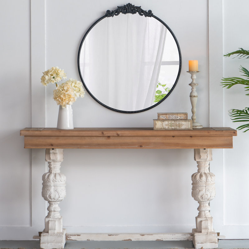 Miroir rond, Noir, 39 po x 36 po