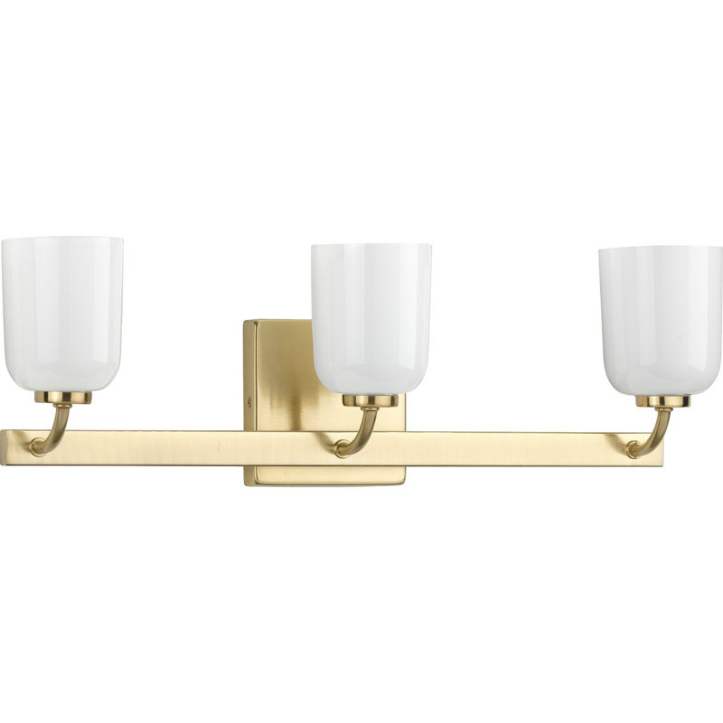 3 - Light Dimmable Vanity Light, Brass