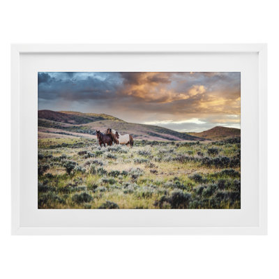 Stay Close Horses Framed Print Under Glass, design by Tim West