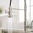 Commercial Brushed Nickel Kitchen Faucet With Pull Out Sprayer, Single Handle Single Lever Kitchen Sink Faucet-119337401