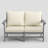 Outdoor 47" HDPE Modular Modern Loveseat With 5" Thick Cushions & Natural Wood Texture-282586624-282586631