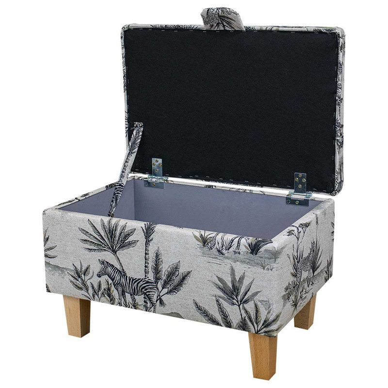 50.8cm Wide Rectangle Animal Print Footstool Ottoman with Storage