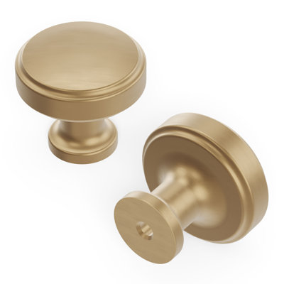 Poignée champignon Piper - Bouton d'armoire de 1-1 / 4 po de diamètre bronze champagne - Quincaillerie de style Mid-Century pour tiroirs et armoires