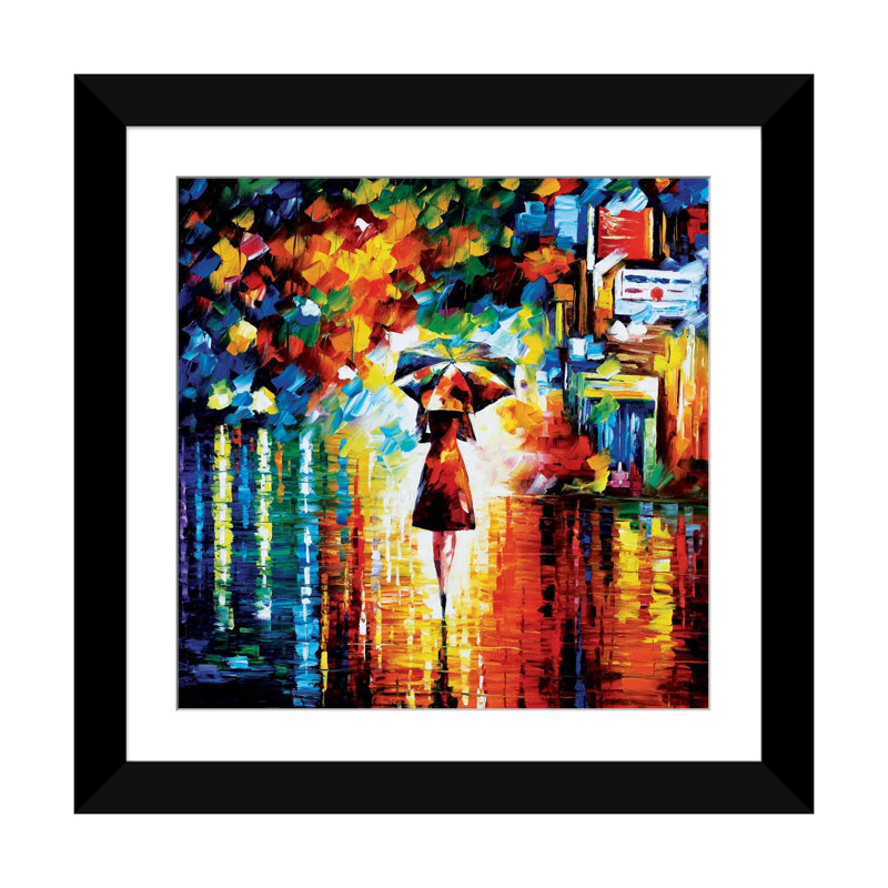 Rain Princess, reproduction d'art sur toile tendue, H 24 po x l 24 po x P 1 po, Papier d'art encadré noir, Blanc