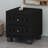 Elegant Button-Tufted Nightstand with Drawers, Crystal Handle, and Storage Design-129109690
