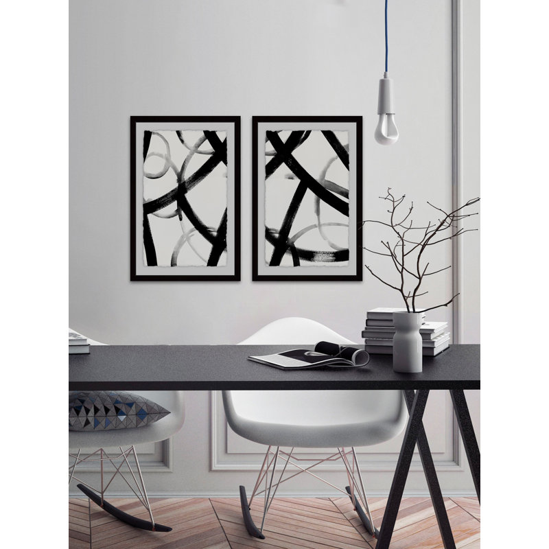 « monochrome ondulation diptych », ensemble de 2 reproductions encadrées, H 12 po x l 8 po x L 1,5 po
