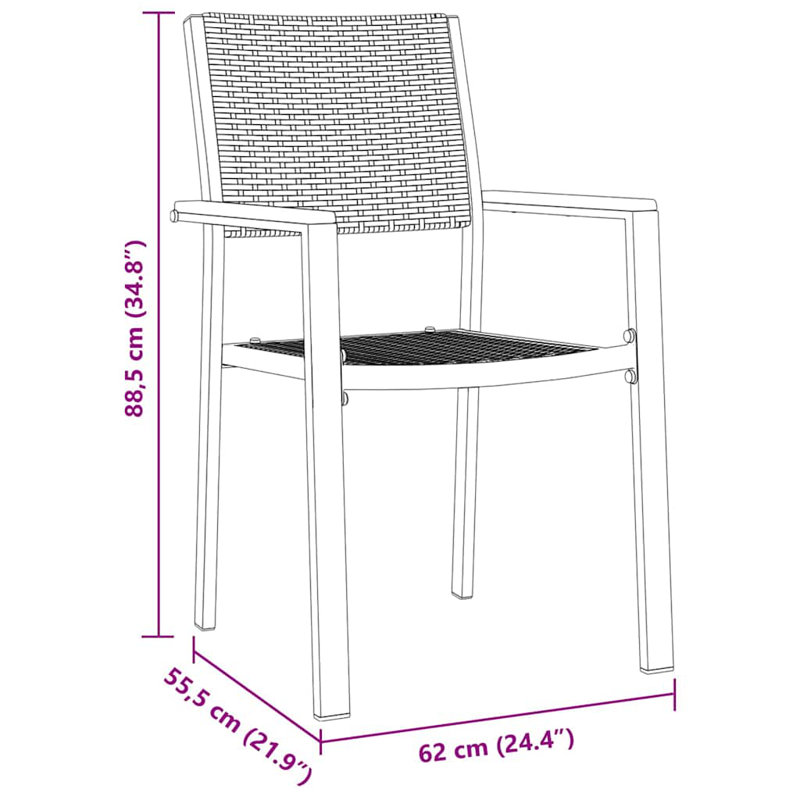 4 - Person Patio Dining Set with, 73cm H x 80cm W x 80cm D
